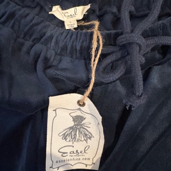 NWT Easel Los Angeles Navy Jogger Pants with Side Striping Size Large - Picture 3 of 4